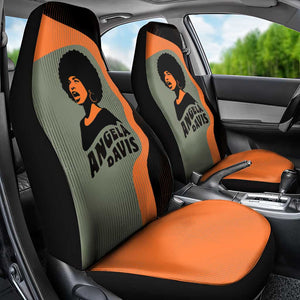 Angela Davis Car Seat Cover Retro Graphic Design I Am Changing the Things I Cannot Accept Quote Civil Rights Empowerment Tribute - African Pride