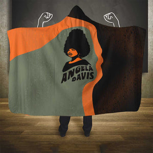 Angela Davis Hooded Blanket Retro Graphic Design I Am Changing the Things I Cannot Accept Quote Civil Rights Empowerment Tribute - African Pride