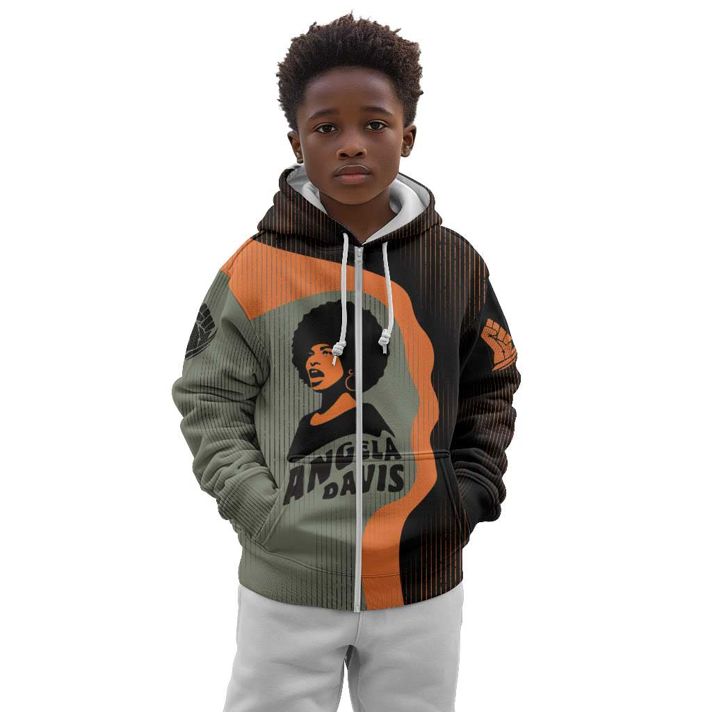 Angela Davis Kid Hoodie Retro Graphic Design I Am Changing the Things I Cannot Accept Quote Civil Rights Empowerment Tribute - African Pride