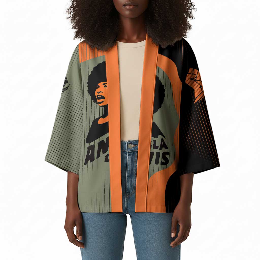 Angela Davis Kimono Retro Graphic Design I Am Changing the Things I Cannot Accept Quote Civil Rights Empowerment Tribute - African Pride