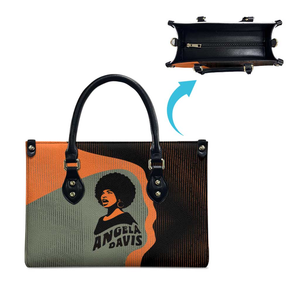Angela Davis Leather Bag Retro Graphic Design I Am Changing the Things I Cannot Accept Quote Civil Rights Empowerment Tribute - African Pride