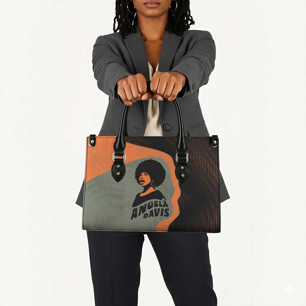 Angela Davis Leather Bag Retro Graphic Design I Am Changing the Things I Cannot Accept Quote Civil Rights Empowerment Tribute - African Pride