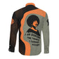 Angela Davis Long Sleeve Button Shirt Retro Graphic Design I Am Changing the Things I Cannot Accept Quote Civil Rights Empowerment Tribute - African Pride