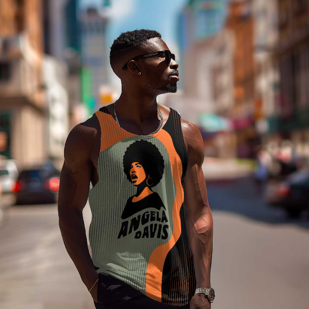 Angela Davis Men Tank Top Retro Graphic Design I Am Changing the Things I Cannot Accept Quote Civil Rights Empowerment Tribute - African Pride