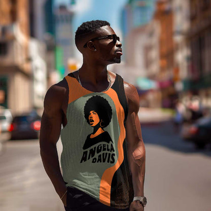 Angela Davis Men Tank Top Retro Graphic Design I Am Changing the Things I Cannot Accept Quote Civil Rights Empowerment Tribute - African Pride