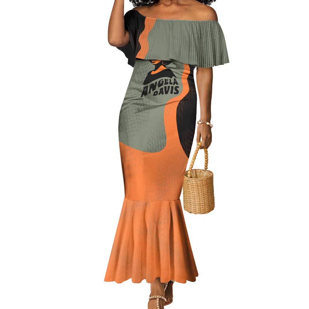 Angela Davis Mermaid Dress Retro Graphic Design I Am Changing the Things I Cannot Accept Quote Civil Rights Empowerment Tribute - African Pride