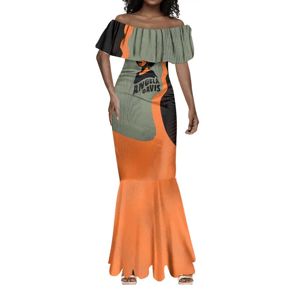 Angela Davis Mermaid Dress Retro Graphic Design I Am Changing the Things I Cannot Accept Quote Civil Rights Empowerment Tribute - African Pride