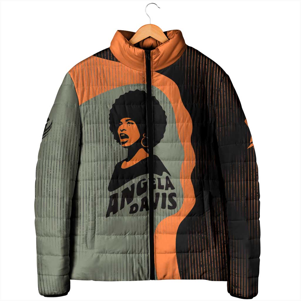 Angela Davis Padded Jacket Retro Graphic Design I Am Changing the Things I Cannot Accept Quote Civil Rights Empowerment Tribute - African Pride