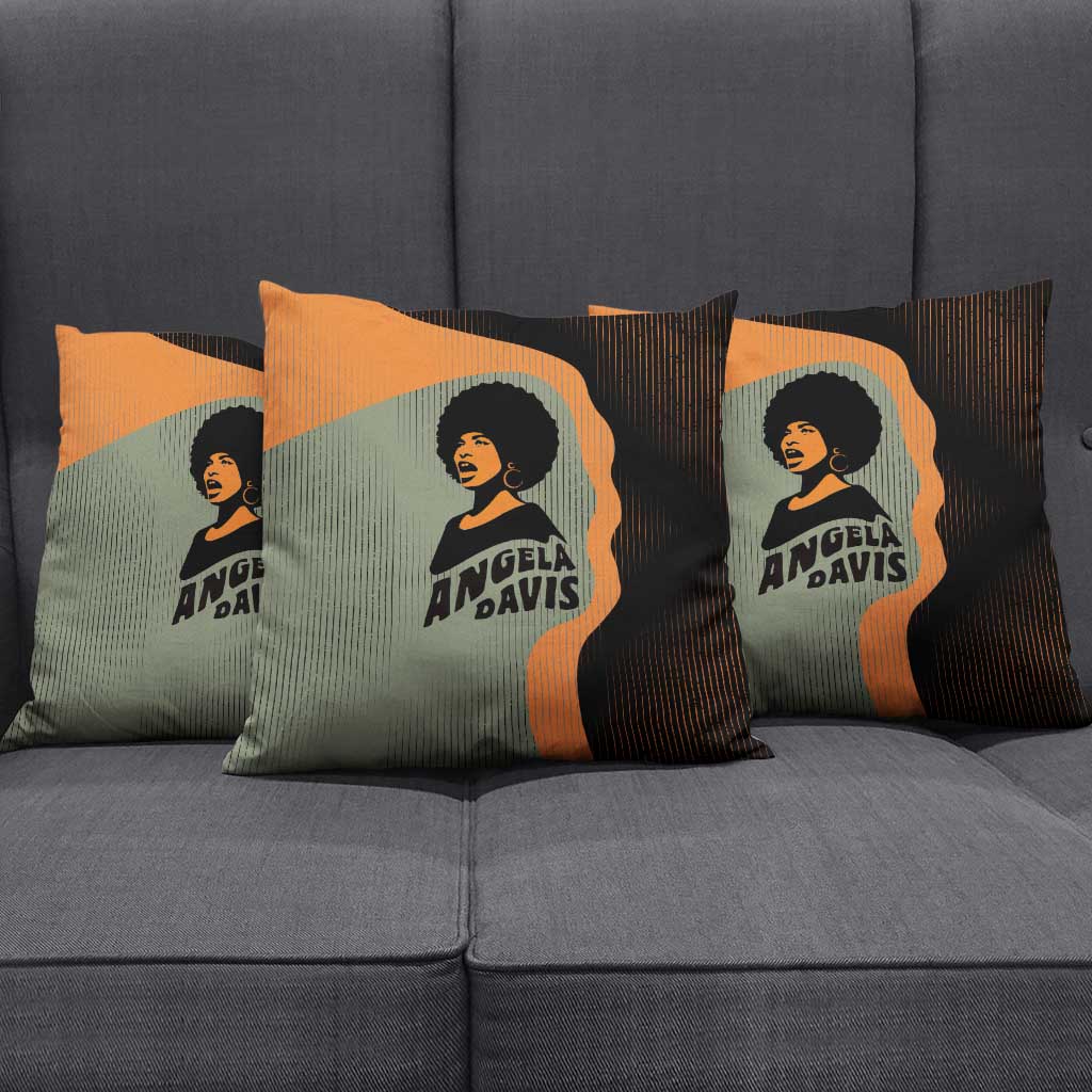 Angela Davis Pillow Cover Retro Graphic Design I Am Changing the Things I Cannot Accept Quote Civil Rights Empowerment Tribute - African Pride