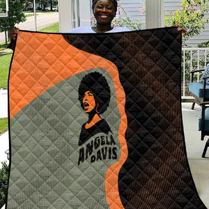 Angela Davis Quilt Retro Graphic Design I Am Changing the Things I Cannot Accept Quote Civil Rights Empowerment Tribute - African Pride
