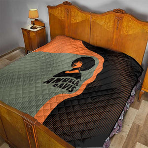 Angela Davis Quilt Retro Graphic Design I Am Changing the Things I Cannot Accept Quote Civil Rights Empowerment Tribute - African Pride