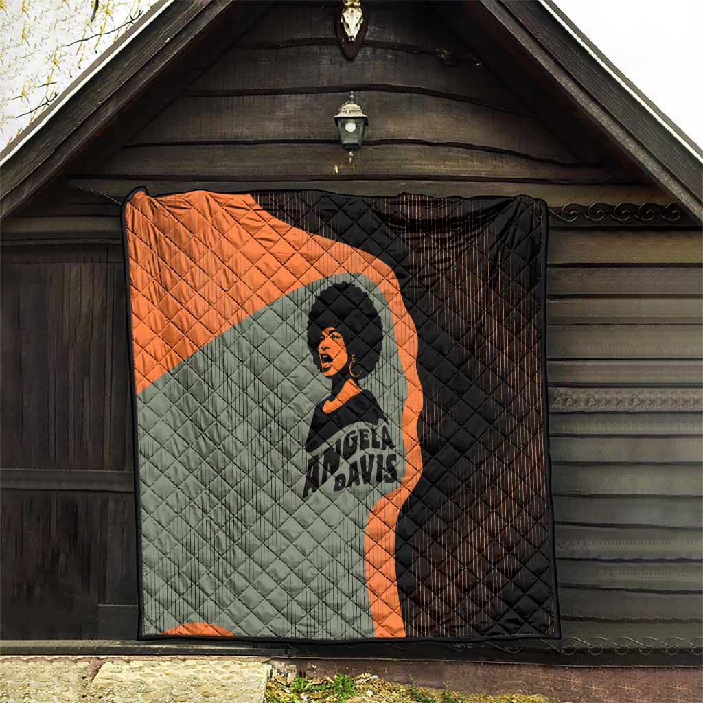 Angela Davis Quilt Retro Graphic Design I Am Changing the Things I Cannot Accept Quote Civil Rights Empowerment Tribute - African Pride
