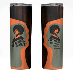 Angela Davis Skinny Tumbler Retro Graphic Design I Am Changing the Things I Cannot Accept Quote Civil Rights Empowerment Tribute - African Pride