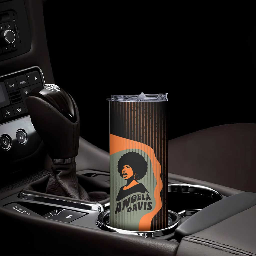 Angela Davis Skinny Tumbler Retro Graphic Design I Am Changing the Things I Cannot Accept Quote Civil Rights Empowerment Tribute - African Pride