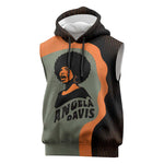 Angela Davis Sleeveless Hoodie Retro Graphic Design I Am Changing the Things I Cannot Accept Quote Civil Rights Empowerment Tribute - African Pride