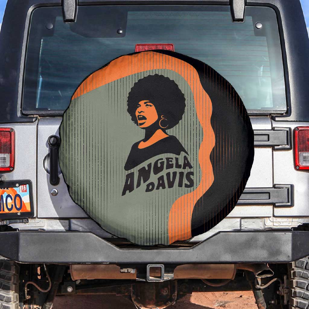 Angela Davis Spare Tire Cover Retro Graphic Design I Am Changing the Things I Cannot Accept Quote Civil Rights Empowerment Tribute - African Pride