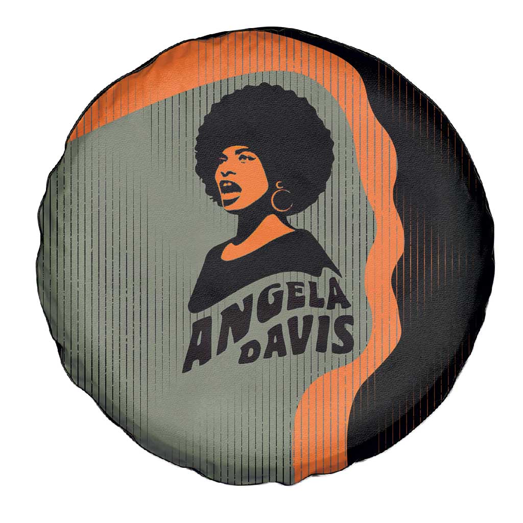 Angela Davis Spare Tire Cover Retro Graphic Design I Am Changing the Things I Cannot Accept Quote Civil Rights Empowerment Tribute - African Pride
