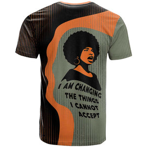 Angela Davis T shirt Retro Graphic Design I Am Changing the Things I Cannot Accept Quote Civil Rights Empowerment Tribute TS04
