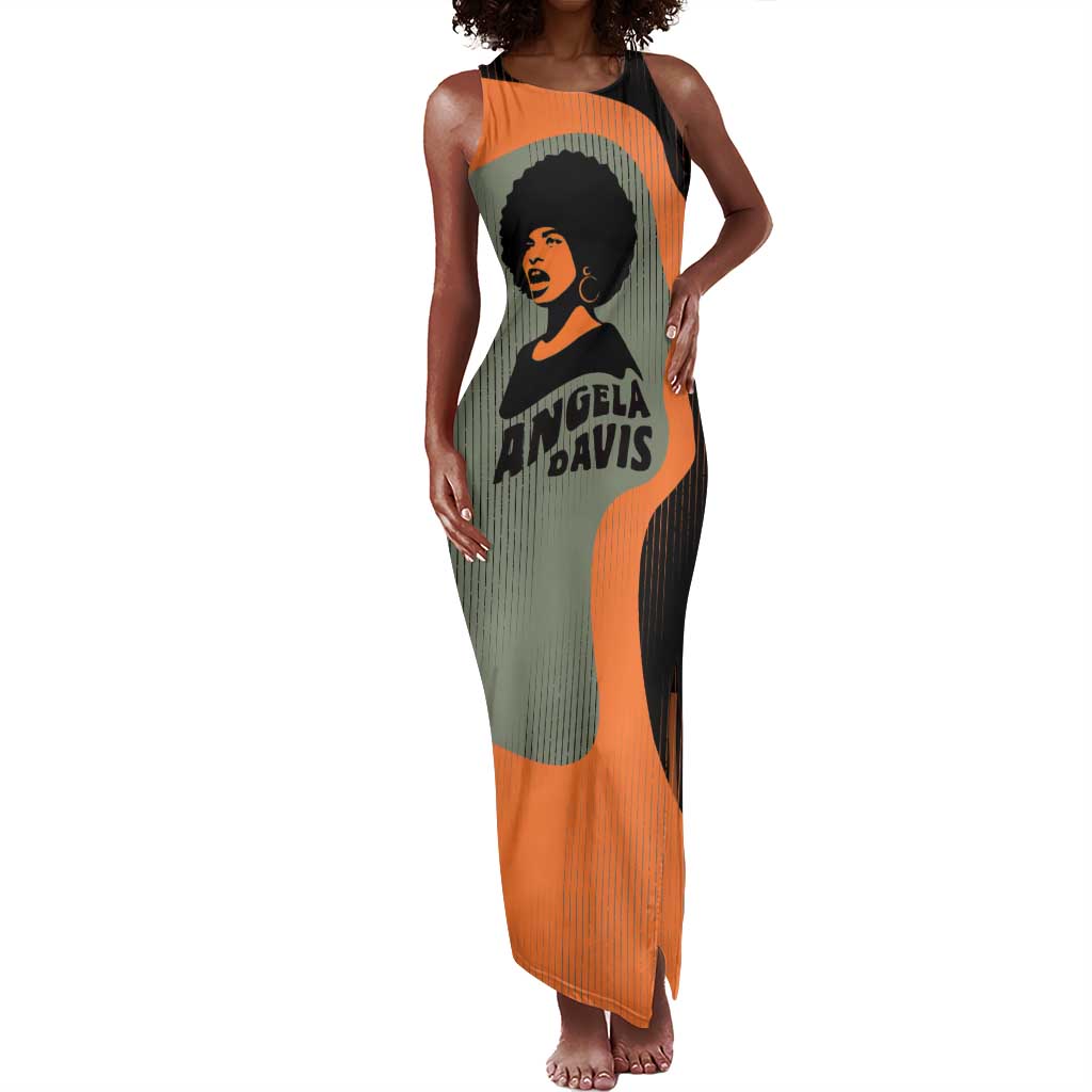 Angela Davis Tank Maxi Dress Retro Graphic Design I Am Changing the Things I Cannot Accept Quote Civil Rights Empowerment Tribute - African Pride
