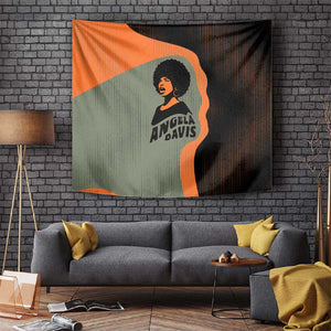 Angela Davis Tapestry Retro Graphic Design I Am Changing the Things I Cannot Accept Quote Civil Rights Empowerment Tribute - African Pride