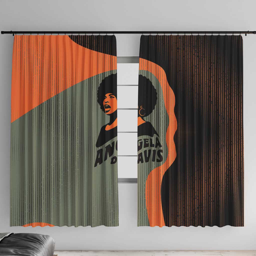 Angela Davis Window Curtain Retro Graphic Design I Am Changing the Things I Cannot Accept Quote Civil Rights Empowerment Tribute - African Pride