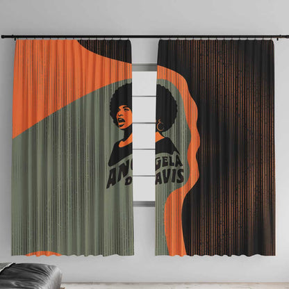 Angela Davis Window Curtain Retro Graphic Design I Am Changing the Things I Cannot Accept Quote Civil Rights Empowerment Tribute - African Pride