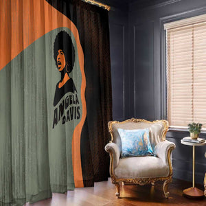Angela Davis Window Curtain Retro Graphic Design I Am Changing the Things I Cannot Accept Quote Civil Rights Empowerment Tribute - African Pride