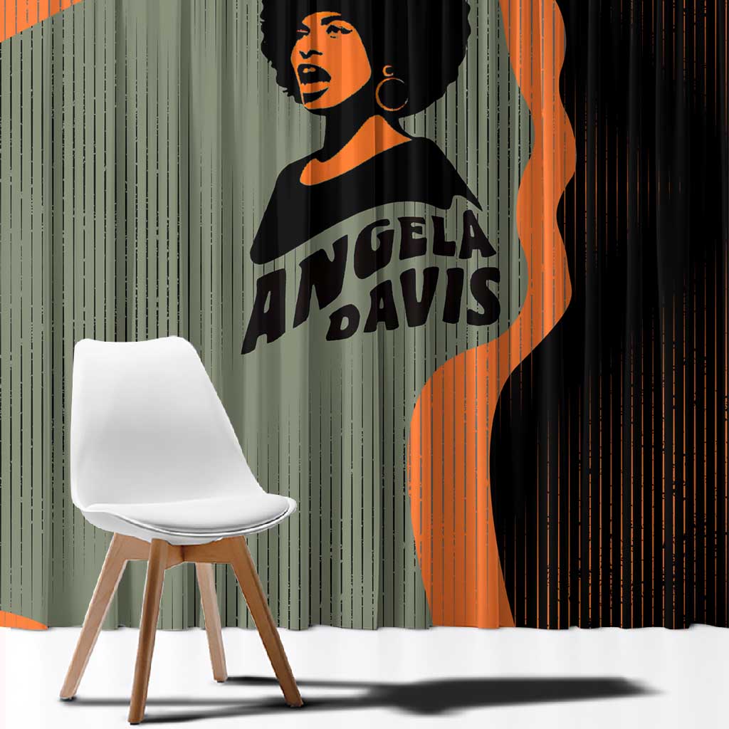 Angela Davis Window Curtain Retro Graphic Design I Am Changing the Things I Cannot Accept Quote Civil Rights Empowerment Tribute - African Pride