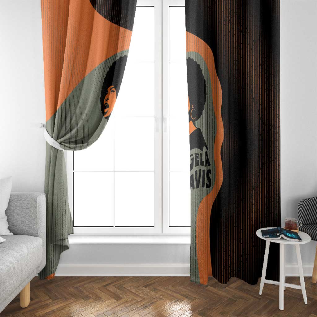 Angela Davis Window Curtain Retro Graphic Design I Am Changing the Things I Cannot Accept Quote Civil Rights Empowerment Tribute - African Pride
