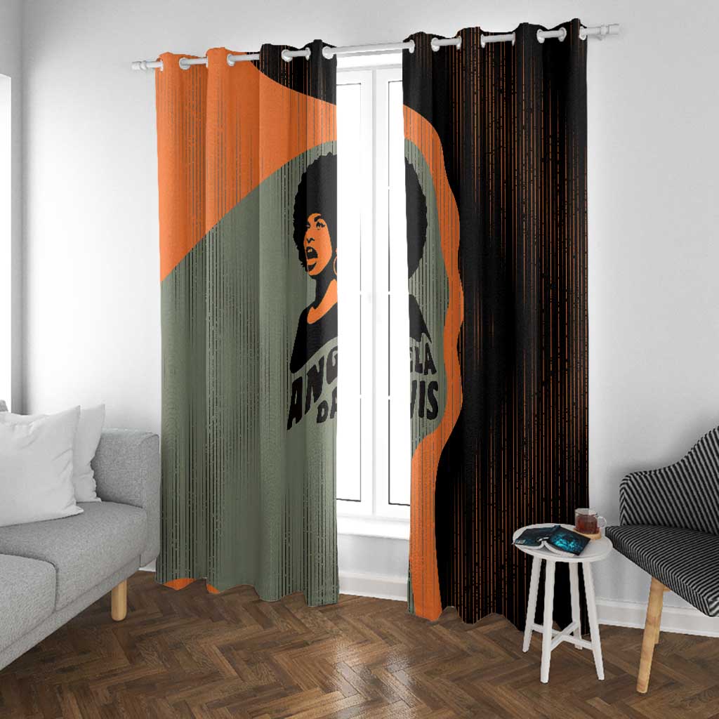 Angela Davis Window Curtain Retro Graphic Design I Am Changing the Things I Cannot Accept Quote Civil Rights Empowerment Tribute - African Pride