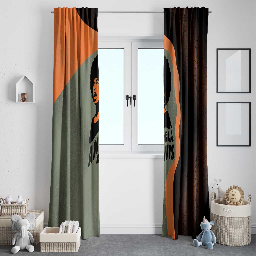 Angela Davis Window Curtain Retro Graphic Design I Am Changing the Things I Cannot Accept Quote Civil Rights Empowerment Tribute - African Pride