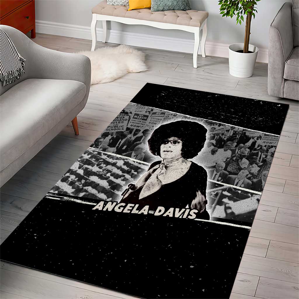 Angela Davis Area Rug Protest Design Liberating Minds and Society Quote Civil Rights Movement - African Pride