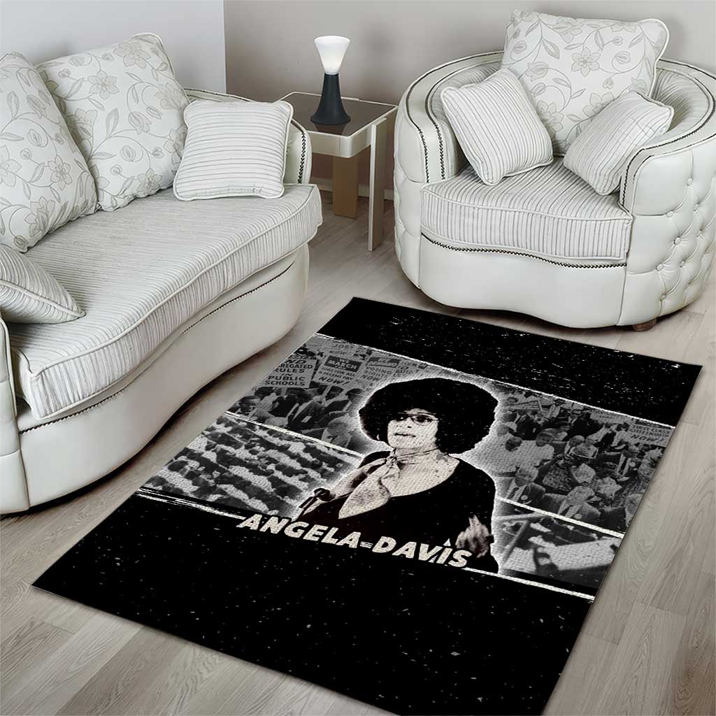 Angela Davis Area Rug Protest Design Liberating Minds and Society Quote Civil Rights Movement - African Pride