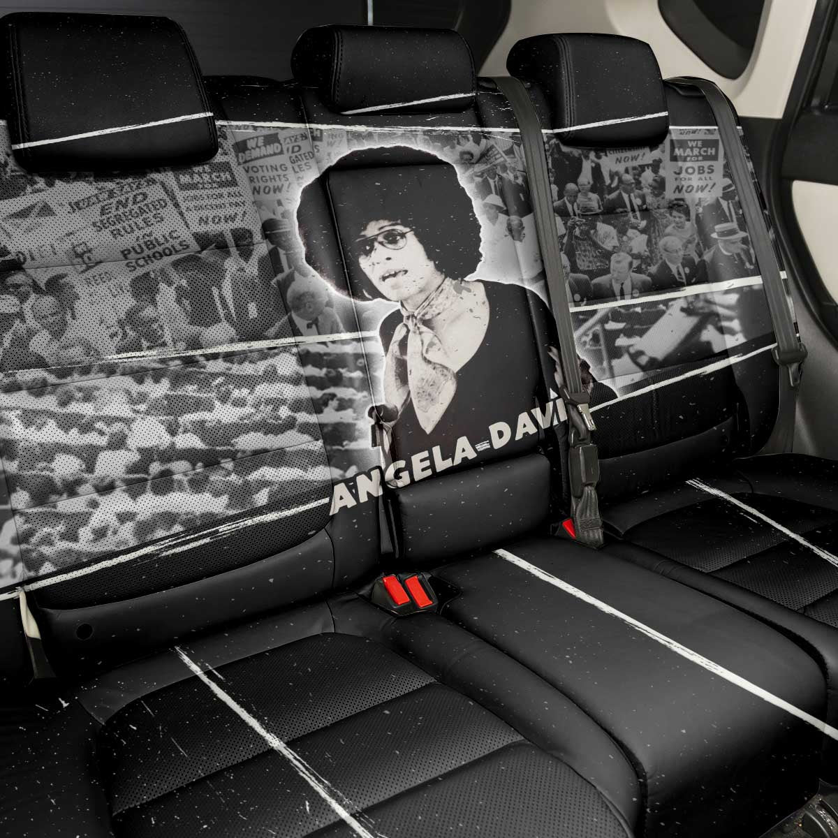 Angela Davis Back Car Seat Cover Protest Design Liberating Minds and Society Quote Civil Rights Movement - African Pride