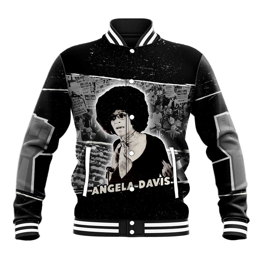 Angela Davis Baseball Jacket Protest Design Liberating Minds and Society Quote Civil Rights Movement - African Pride
