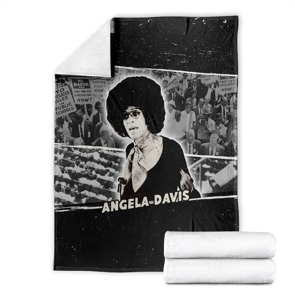 Angela Davis Blanket Protest Design Liberating Minds and Society Quote Civil Rights Movement - African Pride