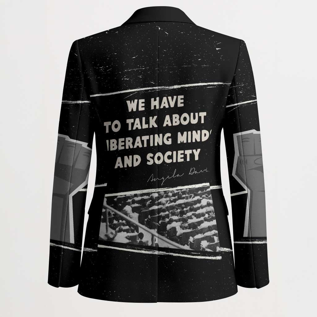 Angela Davis Blazer Protest Design Liberating Minds and Society Quote Civil Rights Movement - African Pride