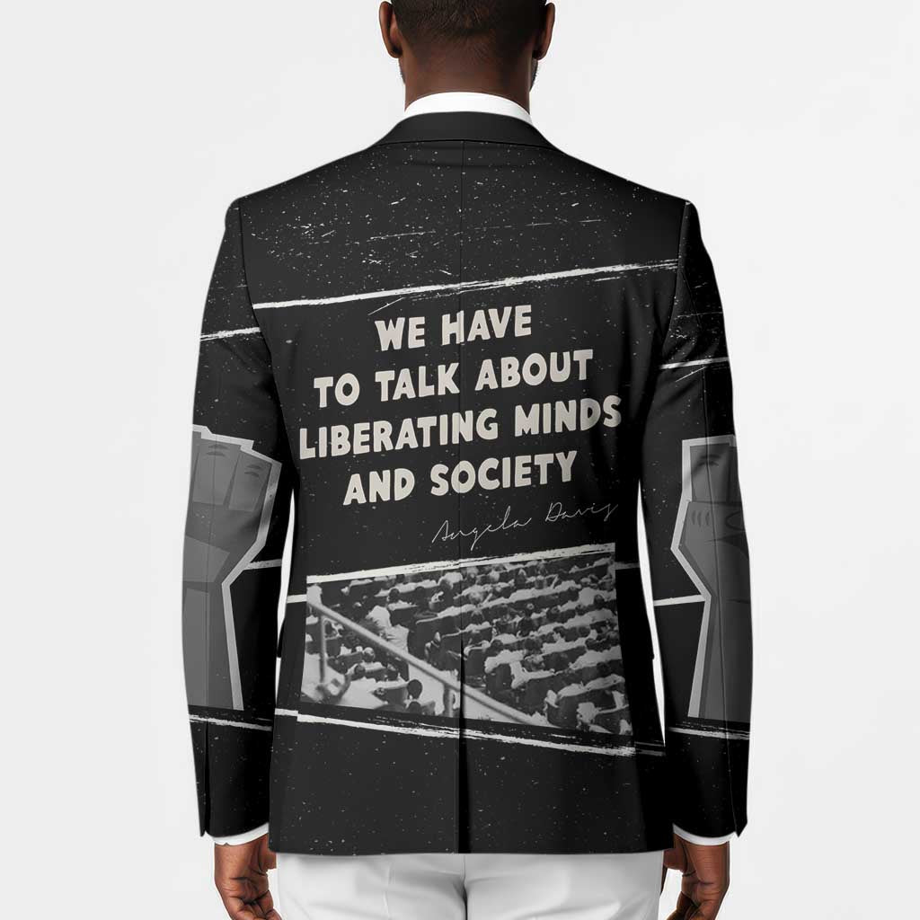 Angela Davis Blazer Protest Design Liberating Minds and Society Quote Civil Rights Movement - African Pride