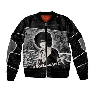 Angela Davis Bomber Jacket Protest Design Liberating Minds and Society Quote Civil Rights Movement - African Pride