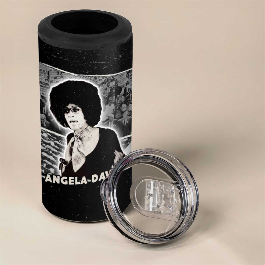 Angela Davis 4 in 1 Can Cooler Tumbler Protest Design Liberating Minds and Society Quote Civil Rights Movement - African Pride