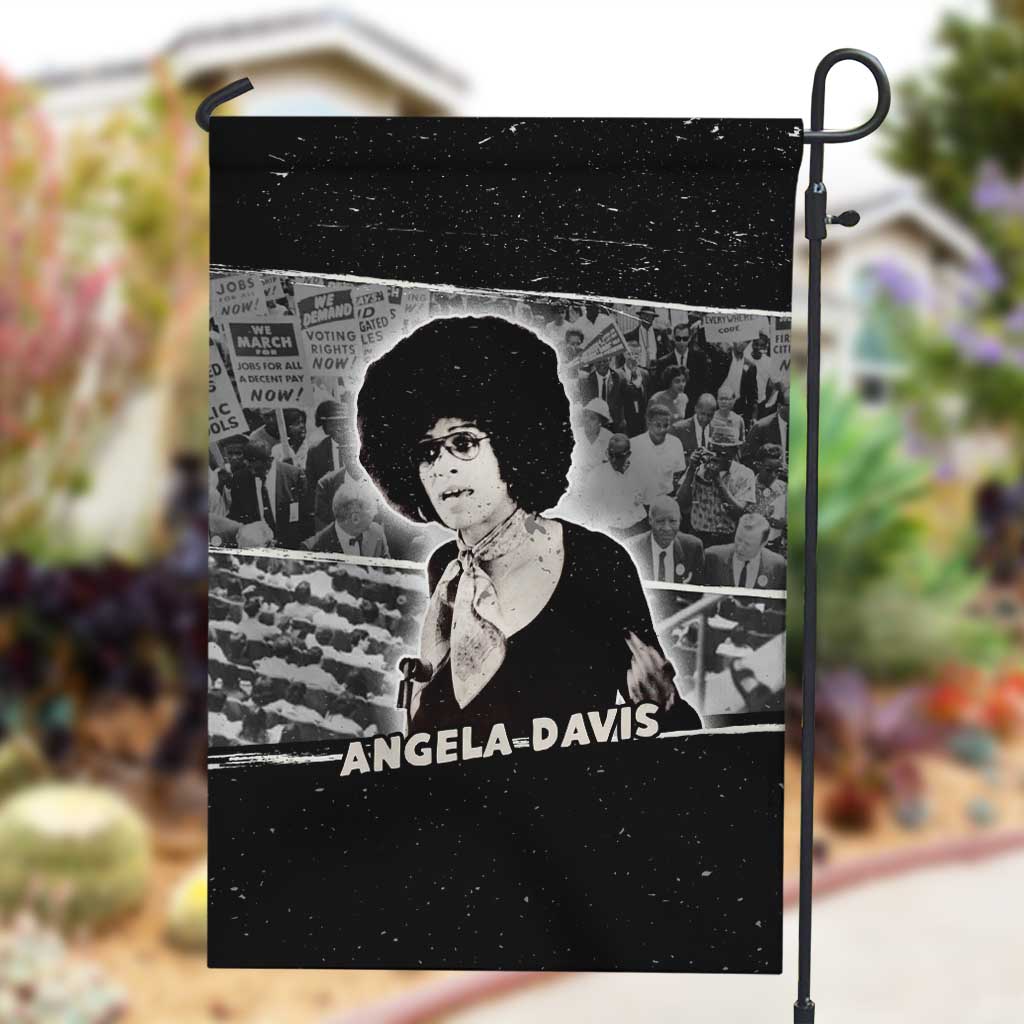Angela Davis Garden Flag Protest Design Liberating Minds and Society Quote Civil Rights Movement - African Pride