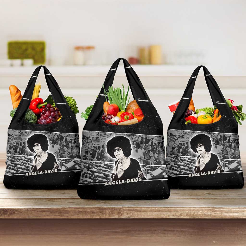 Angela Davis Grocery Bag Protest Design Liberating Minds and Society Quote Civil Rights Movement - African Pride
