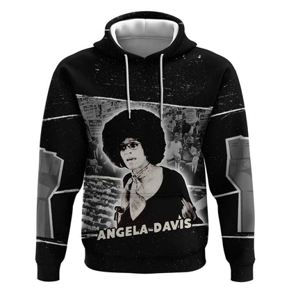 Angela Davis Hoodie Protest Design Liberating Minds and Society Quote Civil Rights Movement - African Pride