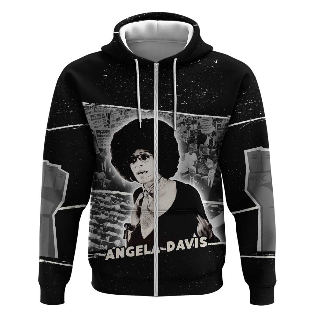 Angela Davis Hoodie Protest Design Liberating Minds and Society Quote Civil Rights Movement - African Pride