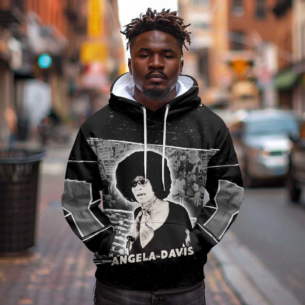 Angela Davis Hoodie Protest Design Liberating Minds and Society Quote Civil Rights Movement - African Pride