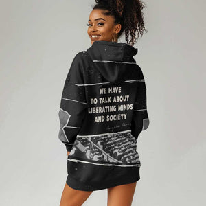 Angela Davis Hoodie Dress Protest Design Liberating Minds and Society Quote Civil Rights Movement - African Pride