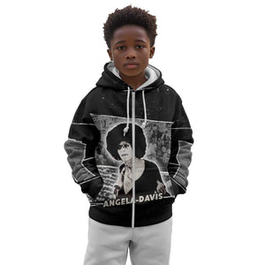 Angela Davis Kid Hoodie Protest Design Liberating Minds and Society Quote Civil Rights Movement - African Pride