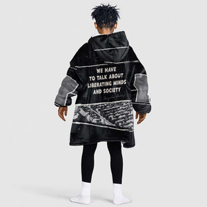 Angela Davis Kid Wearable Blanket Hoodie Protest Design Liberating Minds and Society Quote Civil Rights Movement - African Pride