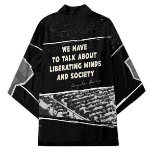 Angela Davis Kimono Protest Design Liberating Minds and Society Quote Civil Rights Movement - African Pride