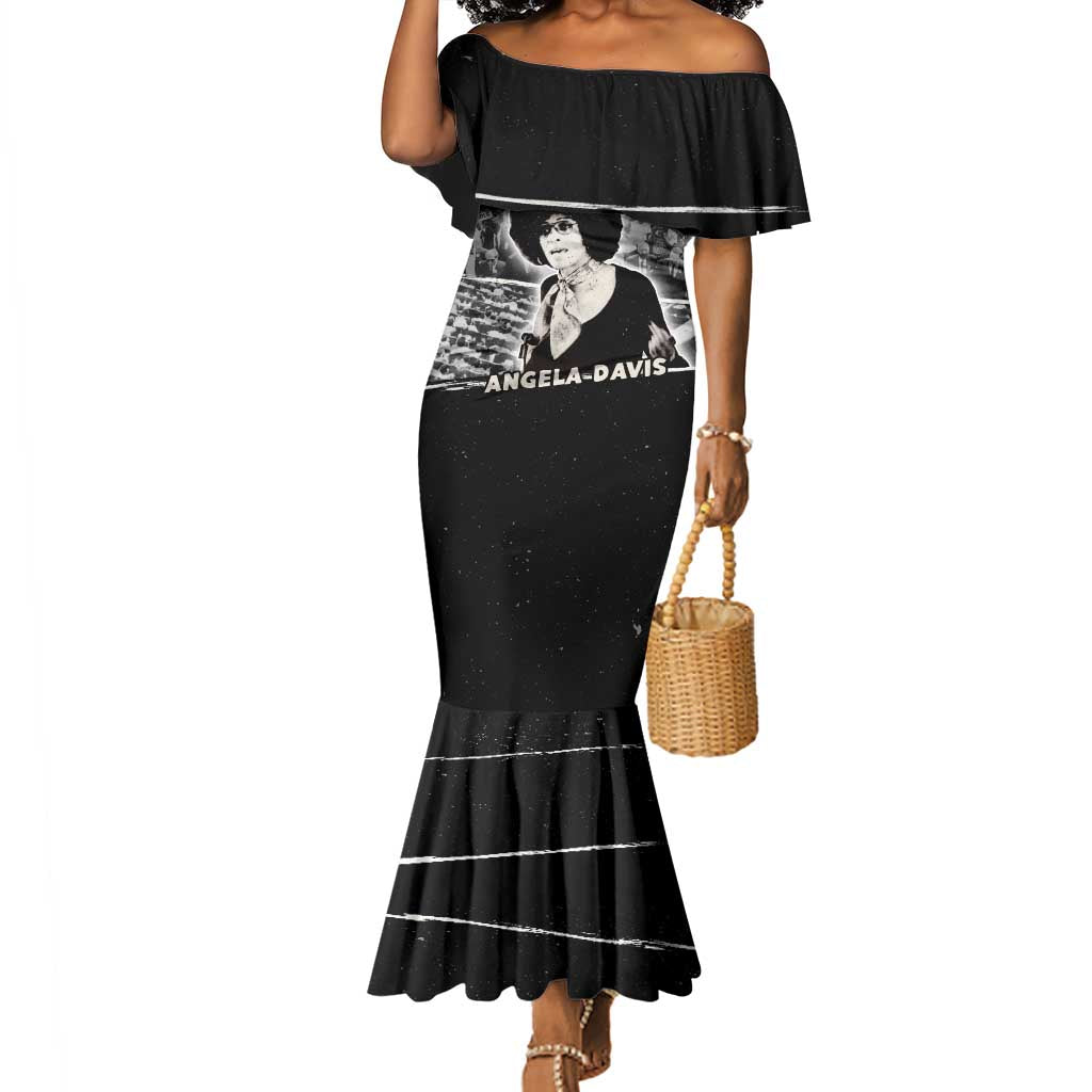 Angela Davis Mermaid Dress Protest Design Liberating Minds and Society Quote Civil Rights Movement - African Pride